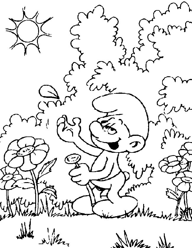 Plansa de colorat cu Strumfii 22 15